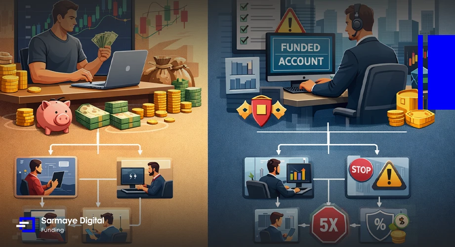 تفاوت کپی ترید در اکانت شخصی و اکانت پراپ