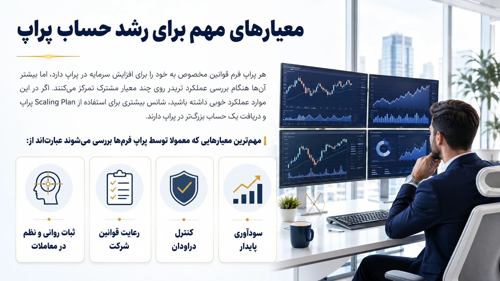 معیارهای مهم برای رشد حساب پراپ